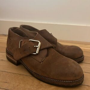 Men's Brown Leather Shoes with Buckle